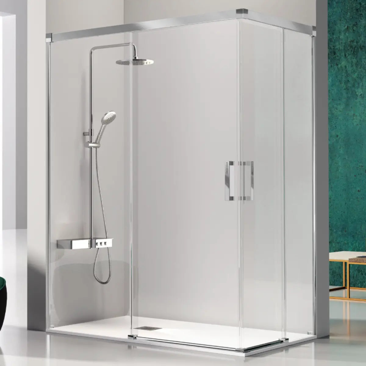 MAMPARA DE DUCHA ANGULAR-GALSE-PLATA BRILLO