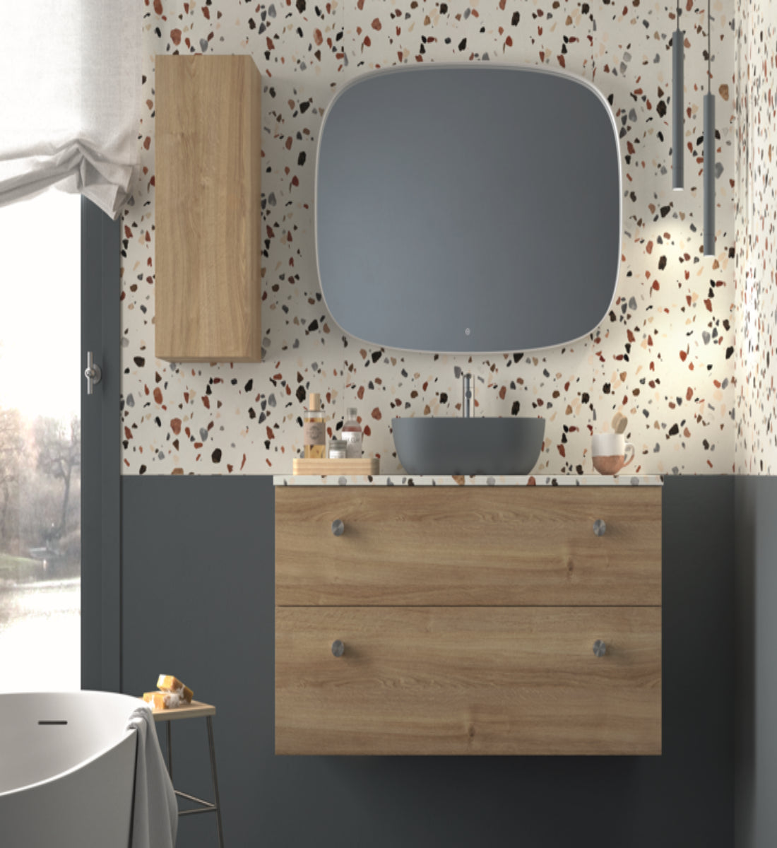 Columna baño Carmen madera 5 1 puerta 70x30x25 Avila Dos Errefe Home