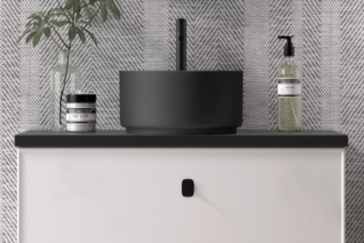 Acabado encimera laminada color blanco para muebles de baño CARMEN Avila Dos, Errefe Home