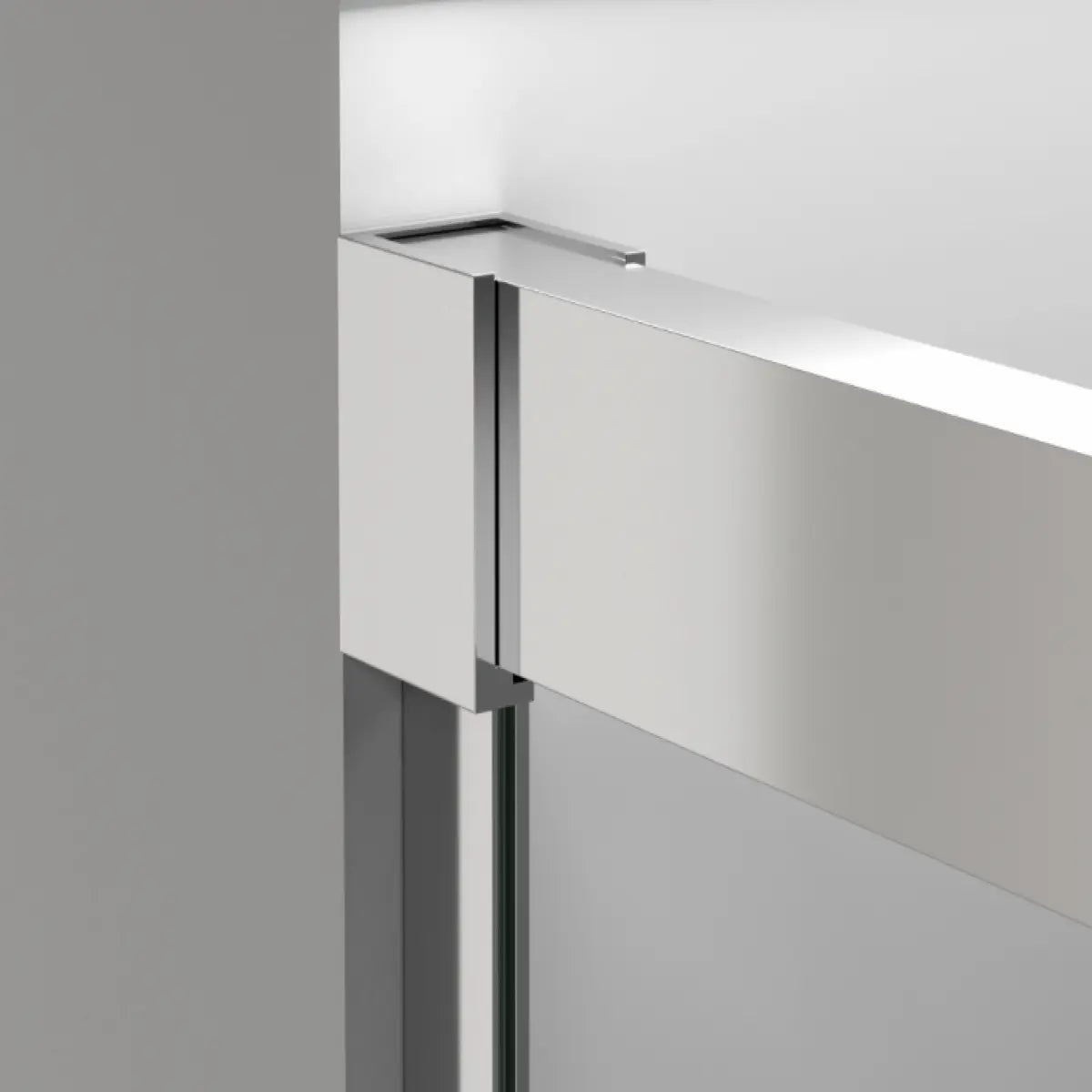 Fijación superior Mampara de ducha Yaiza Becrisa , acabado cromo, diseño elegante, Errefe Home