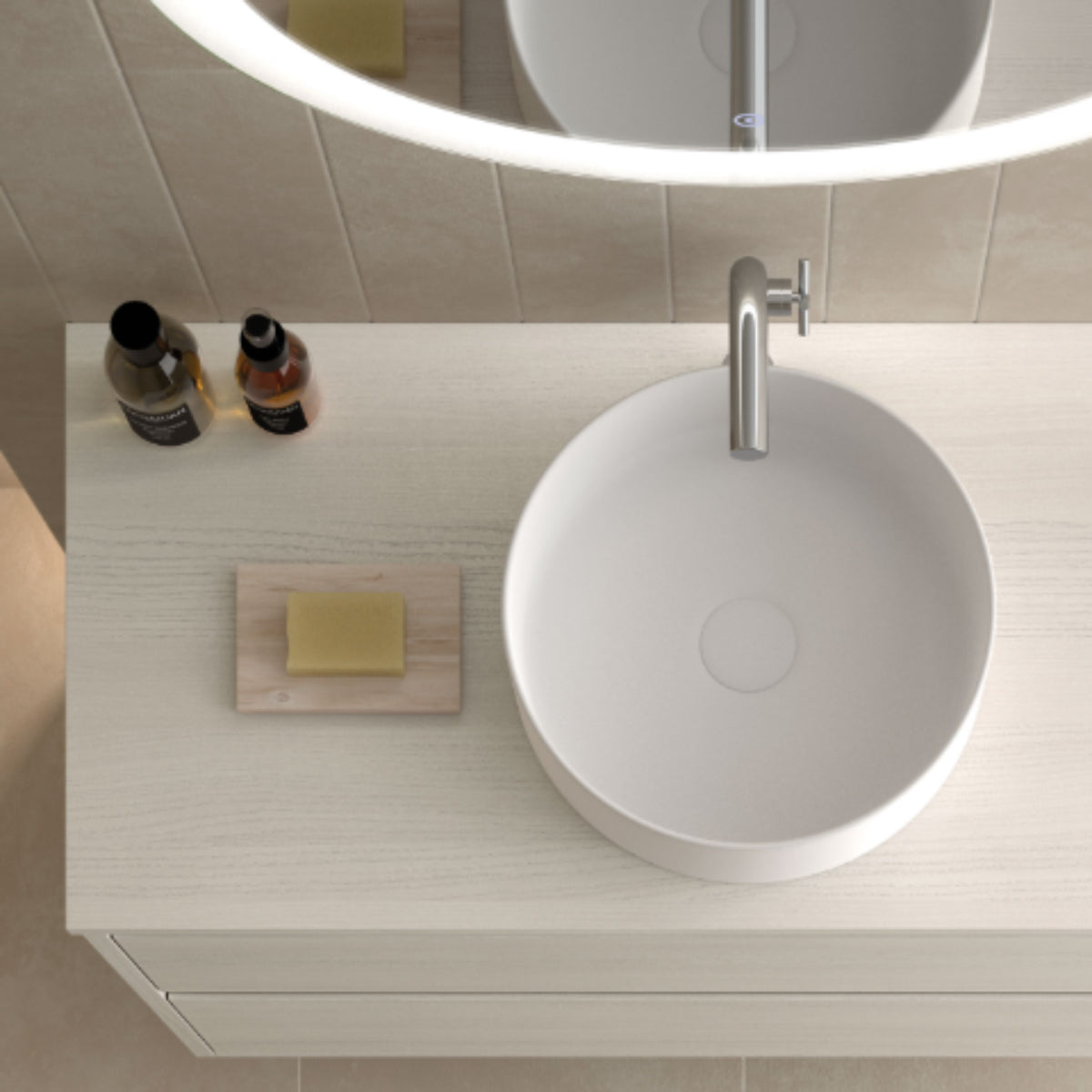 Detalle mueble-de baño-coleccion-carmen-lavabo circular-sobre-encimera-1-seno-2-Errefe Home