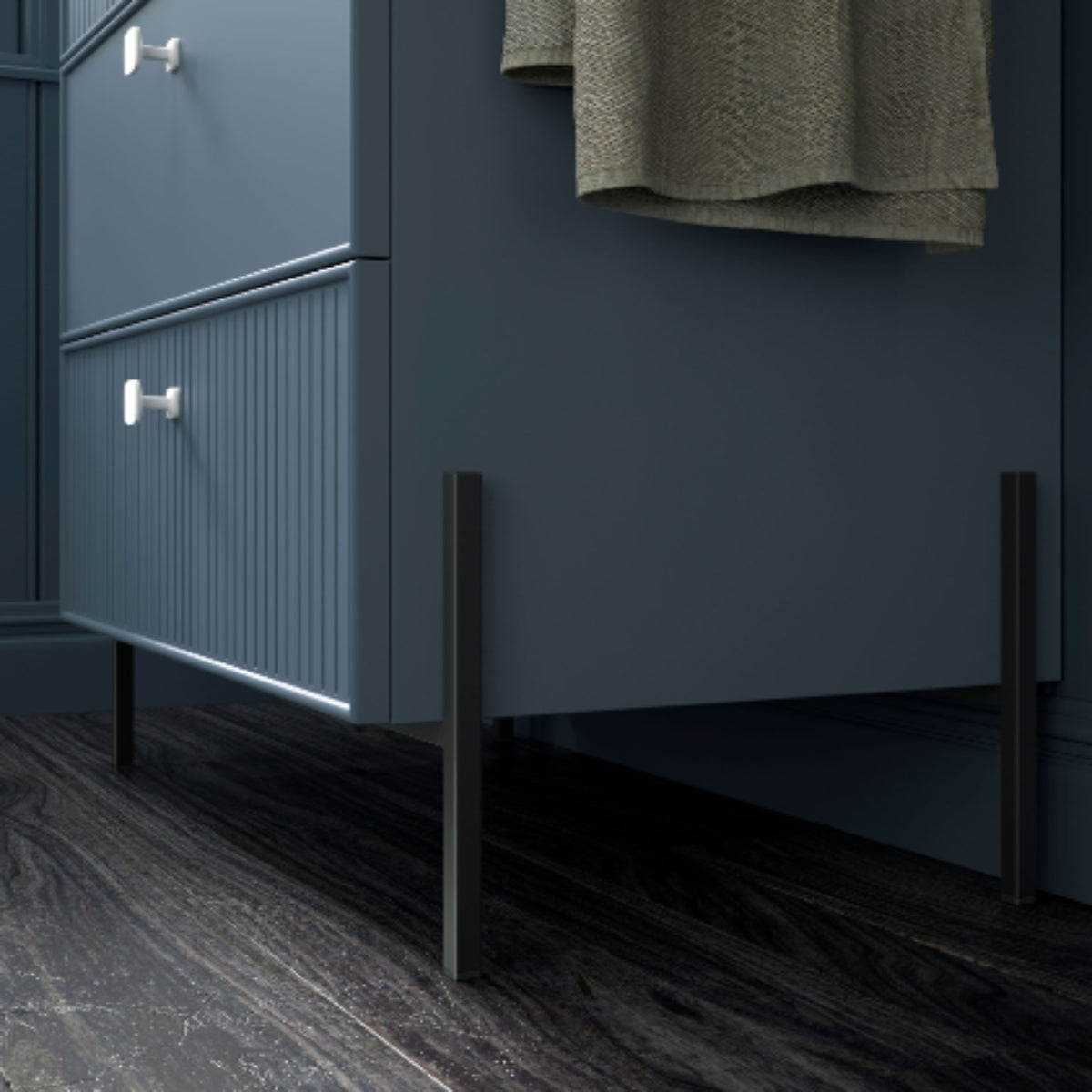 Patas Lungo blancas mueble baño soporte elegante acabado negro Errefe Home