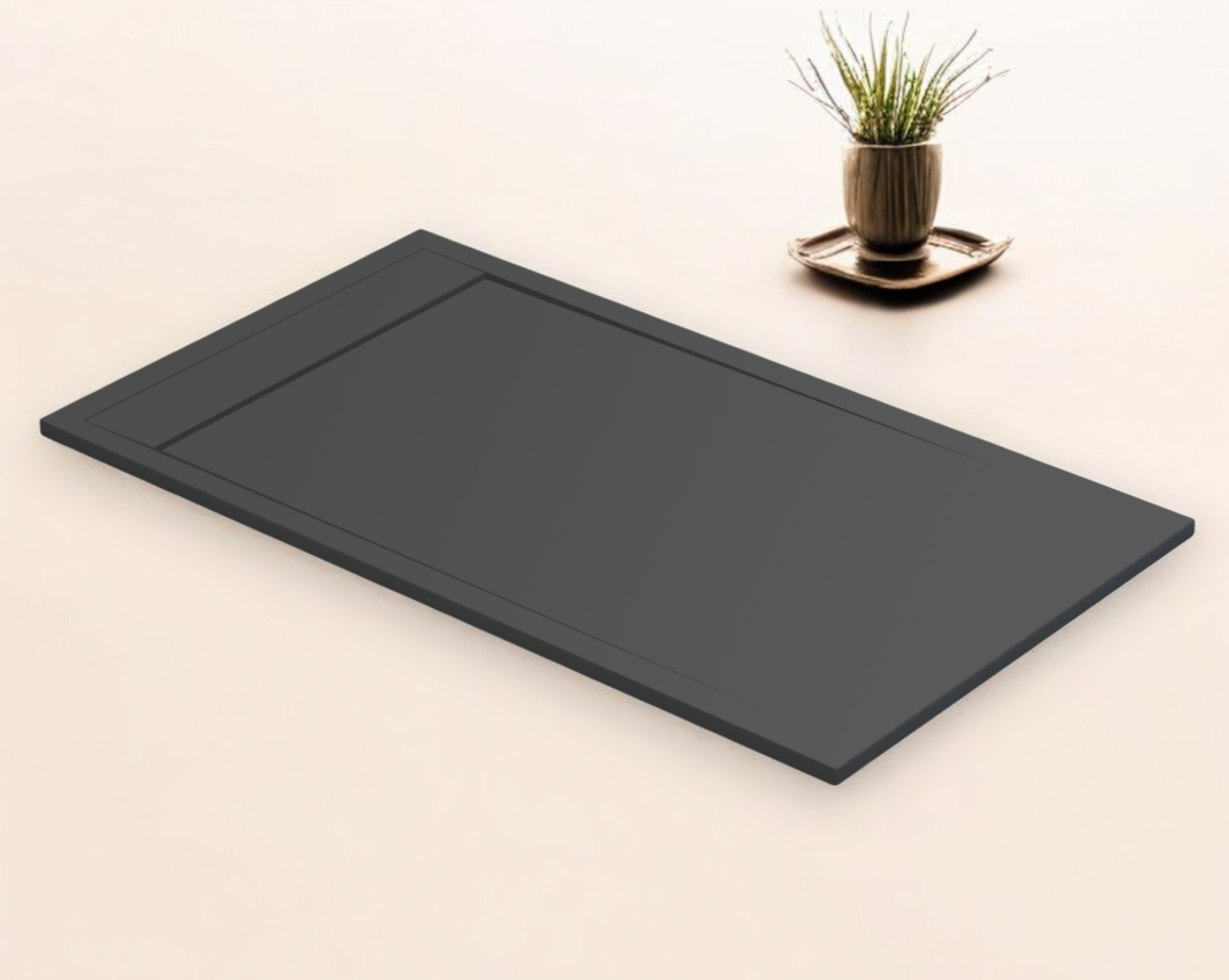 Plato de ducha Stone Quartz Mérida Liso Becrisa, color Antracita, sobrio, resistente y sofisticado, Errefe Home