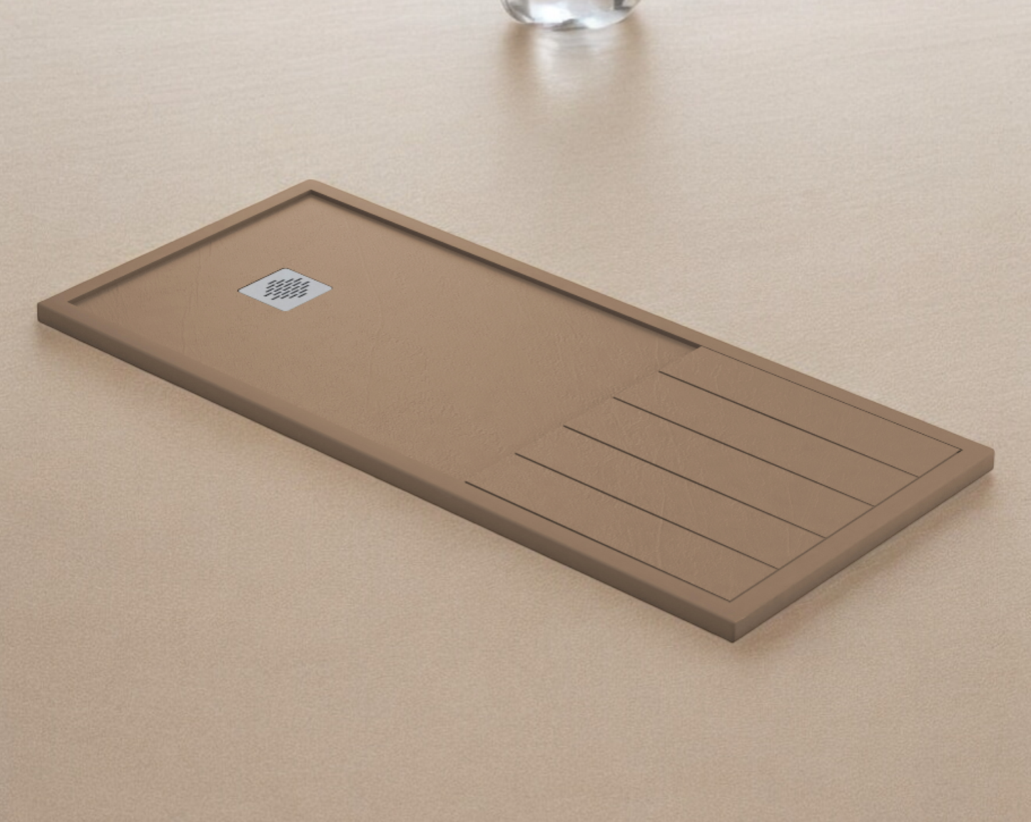 Plato de ducha Stone Quartz Tarragona Becrisa, color Tierra, resistente, fácil de limpiar y moderno, Errefe Home