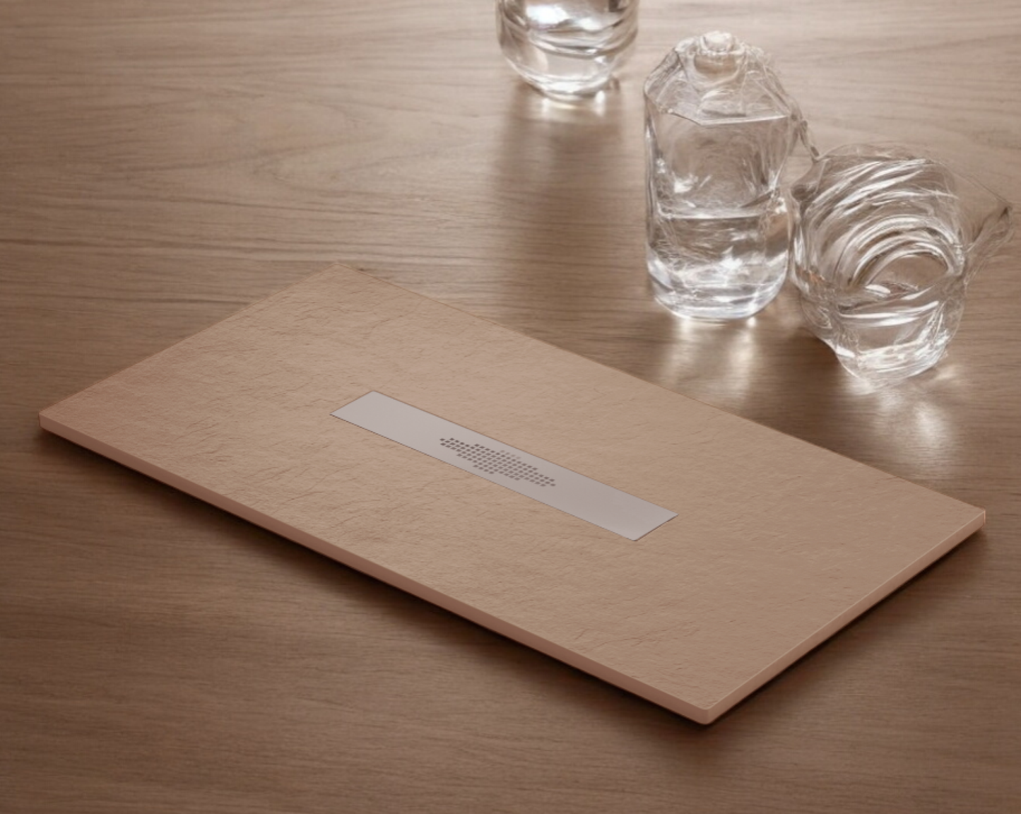 Plato de ducha Stone Quartz Pizarra Becrisa, color Tierra, duradero, higiénico y resistente, Errefe Home