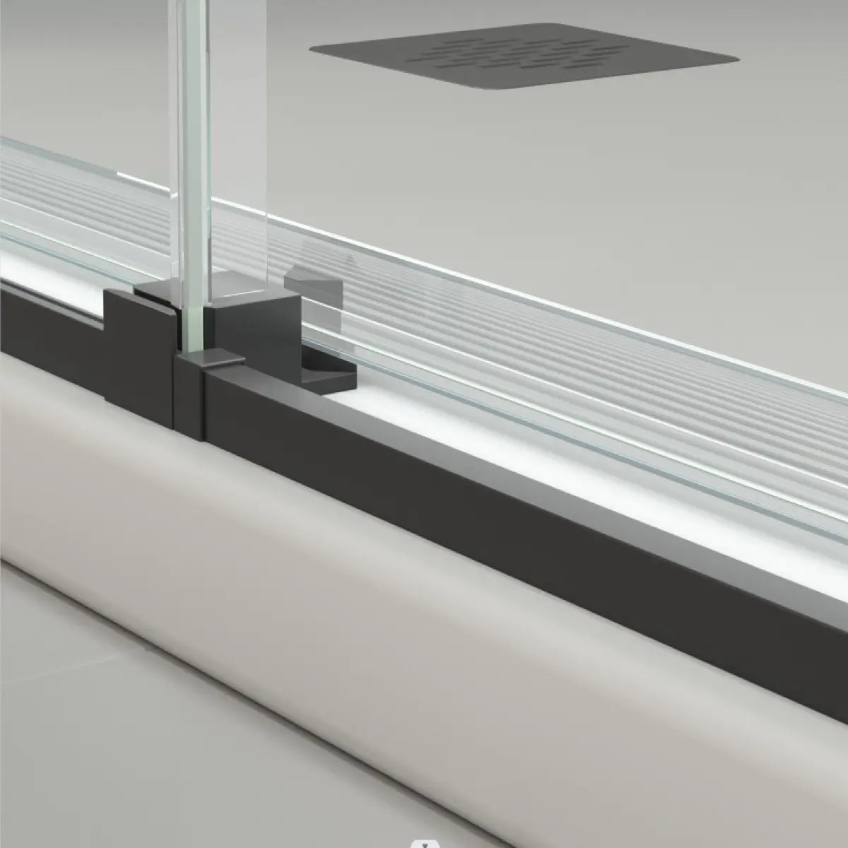 Rodamiento inferior mampara de ducha Yaiza Becrisa, acabado negro mate, diseño moderno, Errefe Home