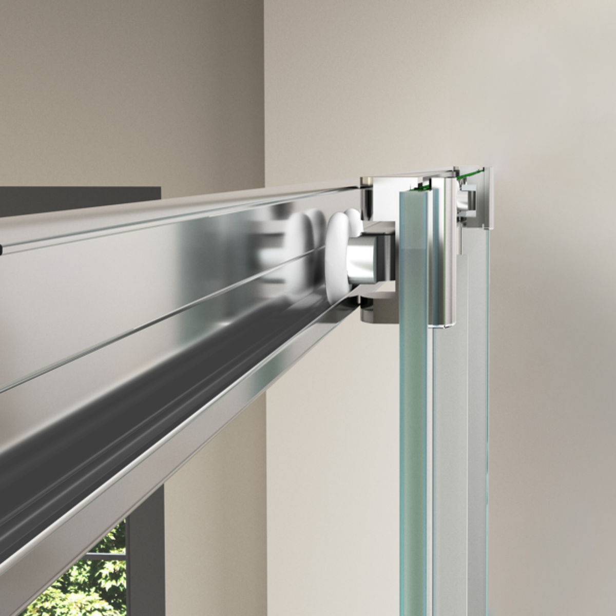 Rodamiento mampara de ducha Tokio Becrisa, acabado cromo, diseño práctico y equilibrado, Errefe Home