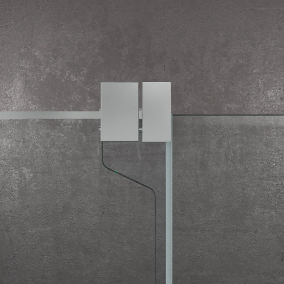 Soporte cruce de vidrios Mampara de ducha Ronda Becrisa, acabado titanio, diseño pemium y singular Errefe Home