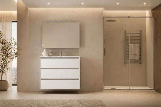 Mueble de baño de 3 cajones suspendido Colección CARMEN color blanco. Avila Dos - Errefe Home