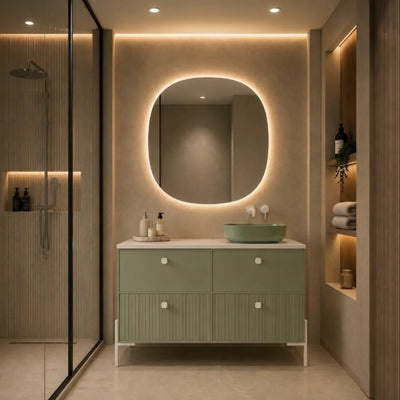 Mueble de Baño con Lavabo Desplazado de 120 cm