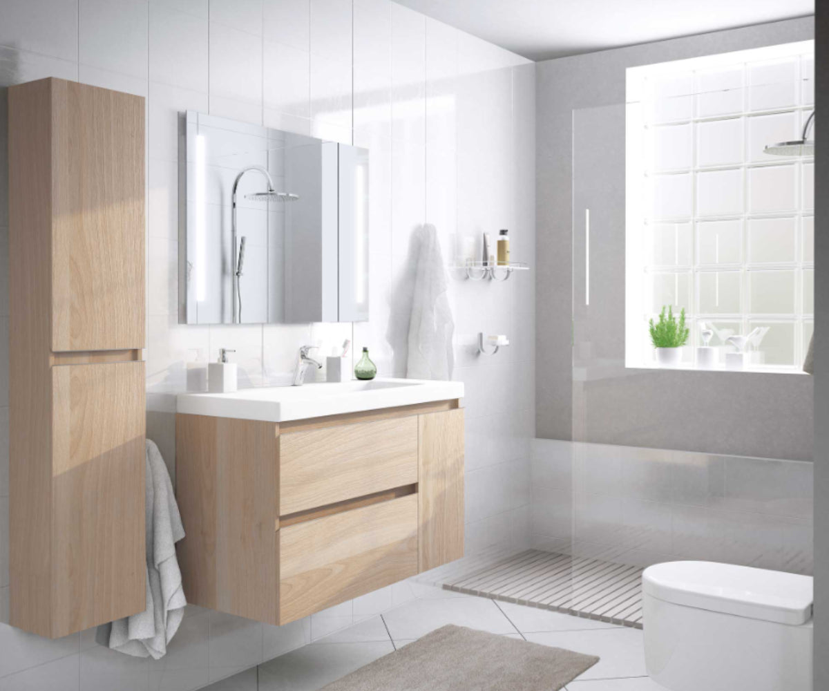 Mueble baño Carmen madera 25 lavabo integrado 1 seno Avila Dos Errefe Home