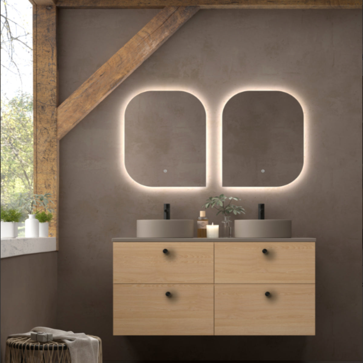 Encimera lacada color cafe para muebles de baño CARMEN Avila Dos, Errefe Home