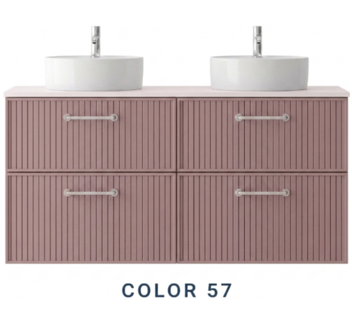 Mueble de baño Avila Dos Colección Blanca acabado color violeta claro 57  Errefe Home