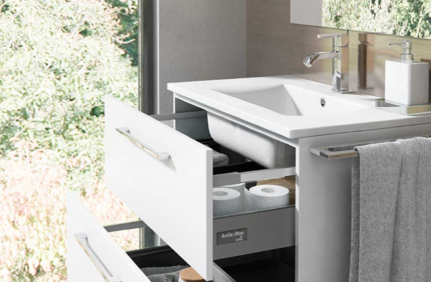 Versatilidad cajones Avilados muebles baño funcionalidad adaptable organización Errefe Home

