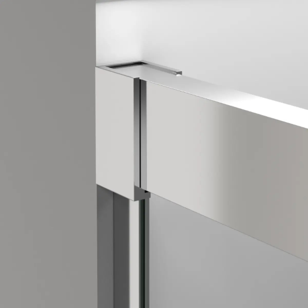 Fijación superior Mampara de ducha Yaiza Becrisa , acabado cromo, diseño elegante, Errefe Home
