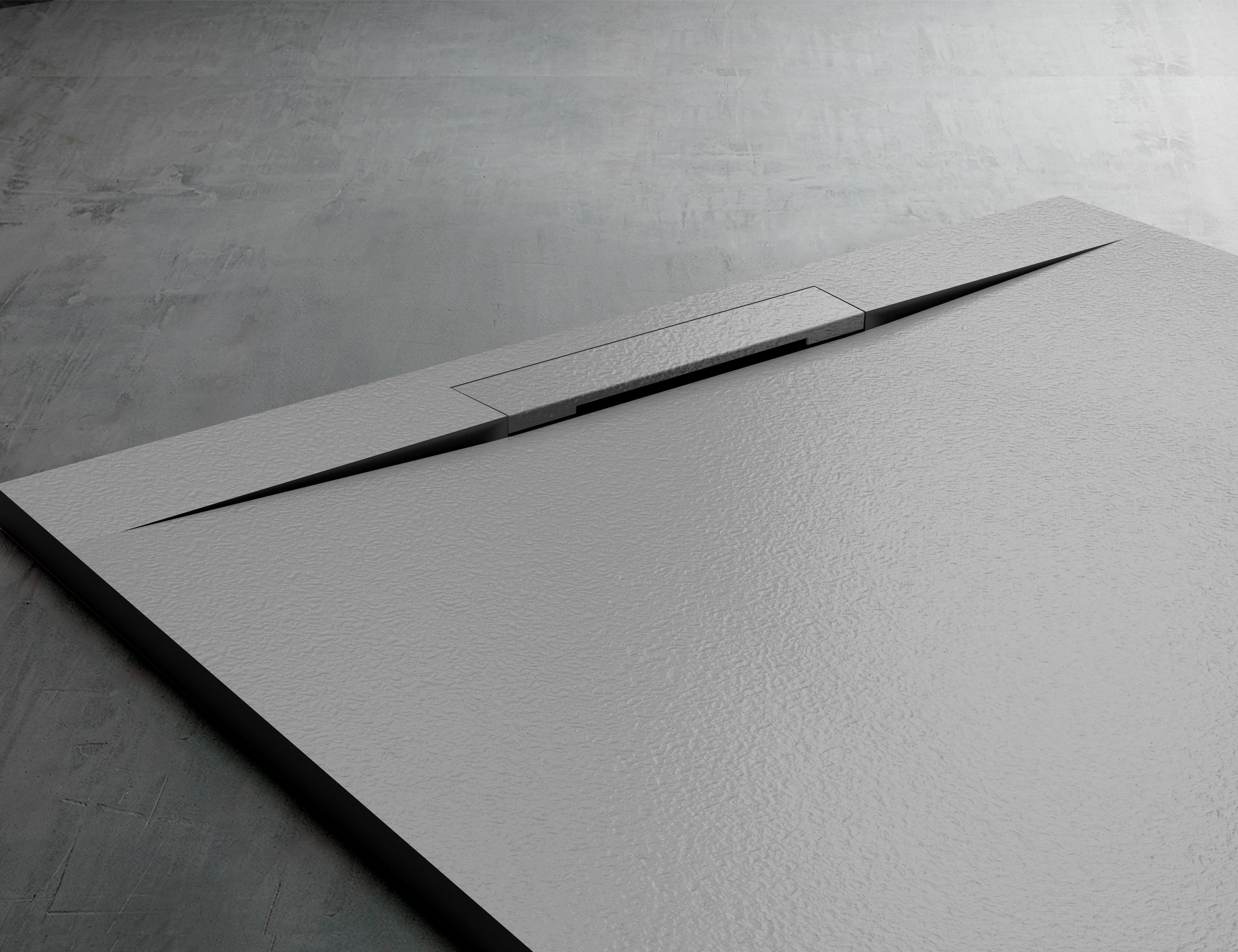 Acabado de desagüe y plato de ducha Gandía gris. Becrisa. Diseño Elegante y premium. Errefe Home