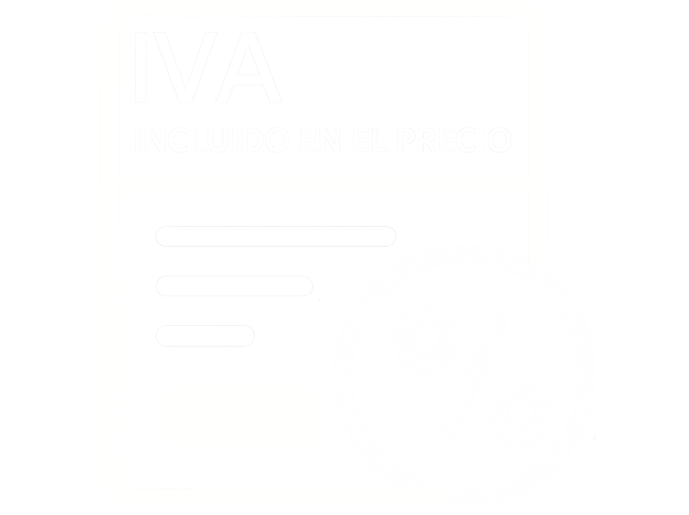 Icono de IVA incluido - Errefe Home muebles de baño, mamparas de ducha y accesorios