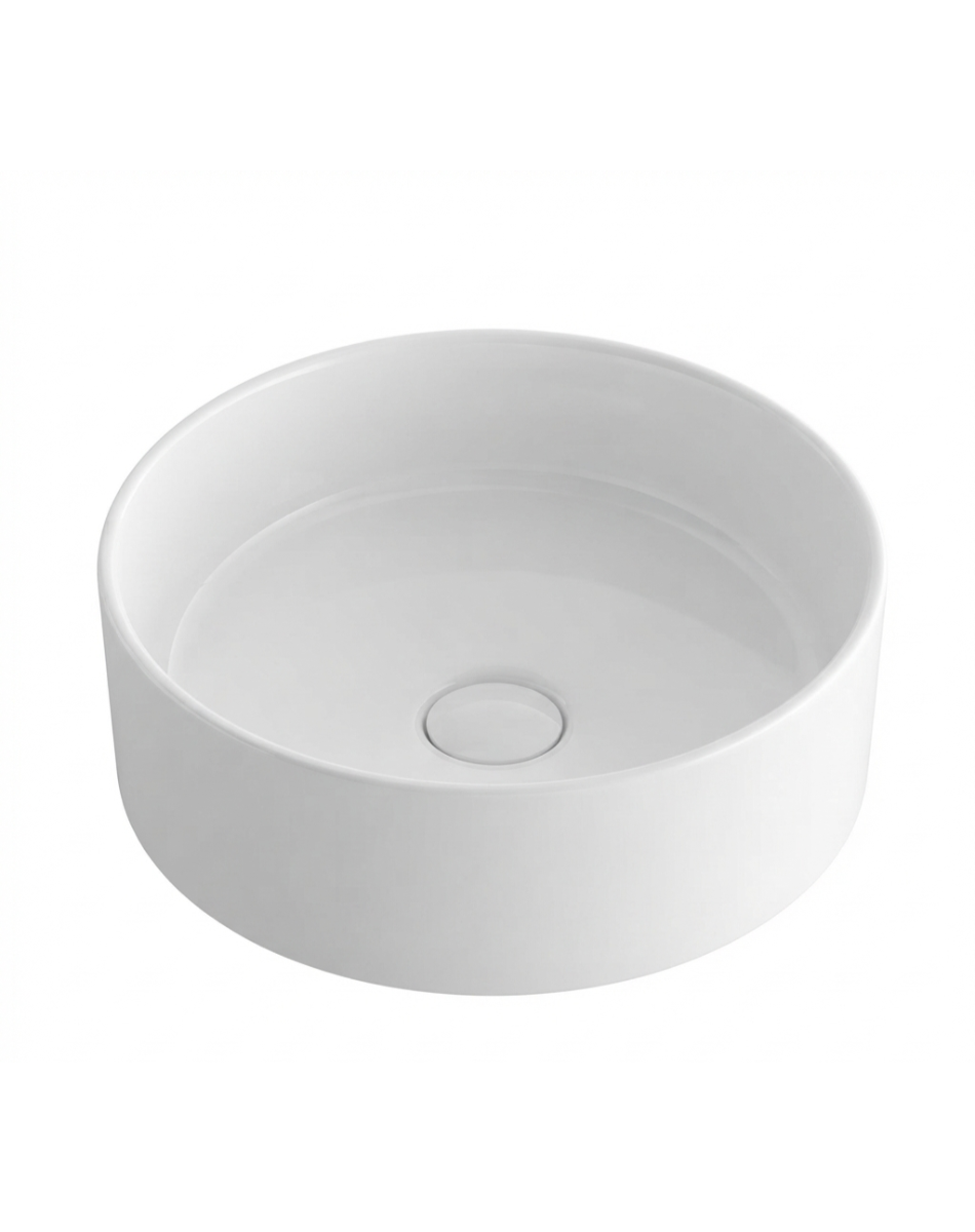 Lavabo de porcelana blanco CIRCULAR de 35 cm de diámetro x 12 cm de altura. Avila Dos - Errefe Home