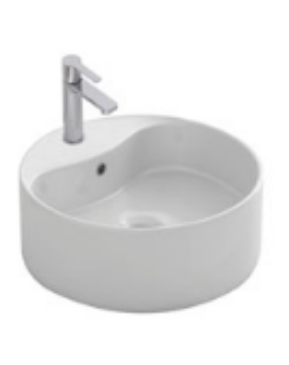 Lavabo CIRCULAR GRIFO sobre encimera color blanco para muebles de baño Avila Dos, Errefe Home