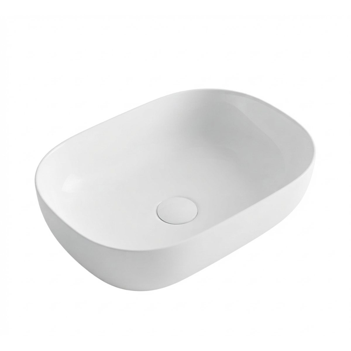Lavabo de porcelana blanco OVALADO de 46 x 33 x 13 cm. Avila Dos - Errefe Home