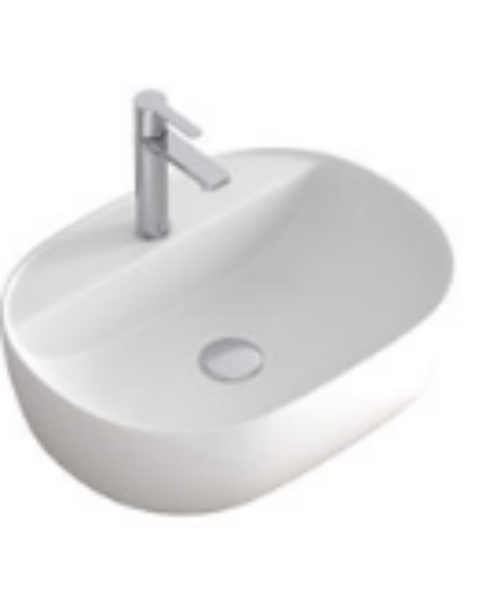Lavabo OVALADO  GRIFO, sobre encimera color blanco para muebles de baño Avila Dos, Errefe Home