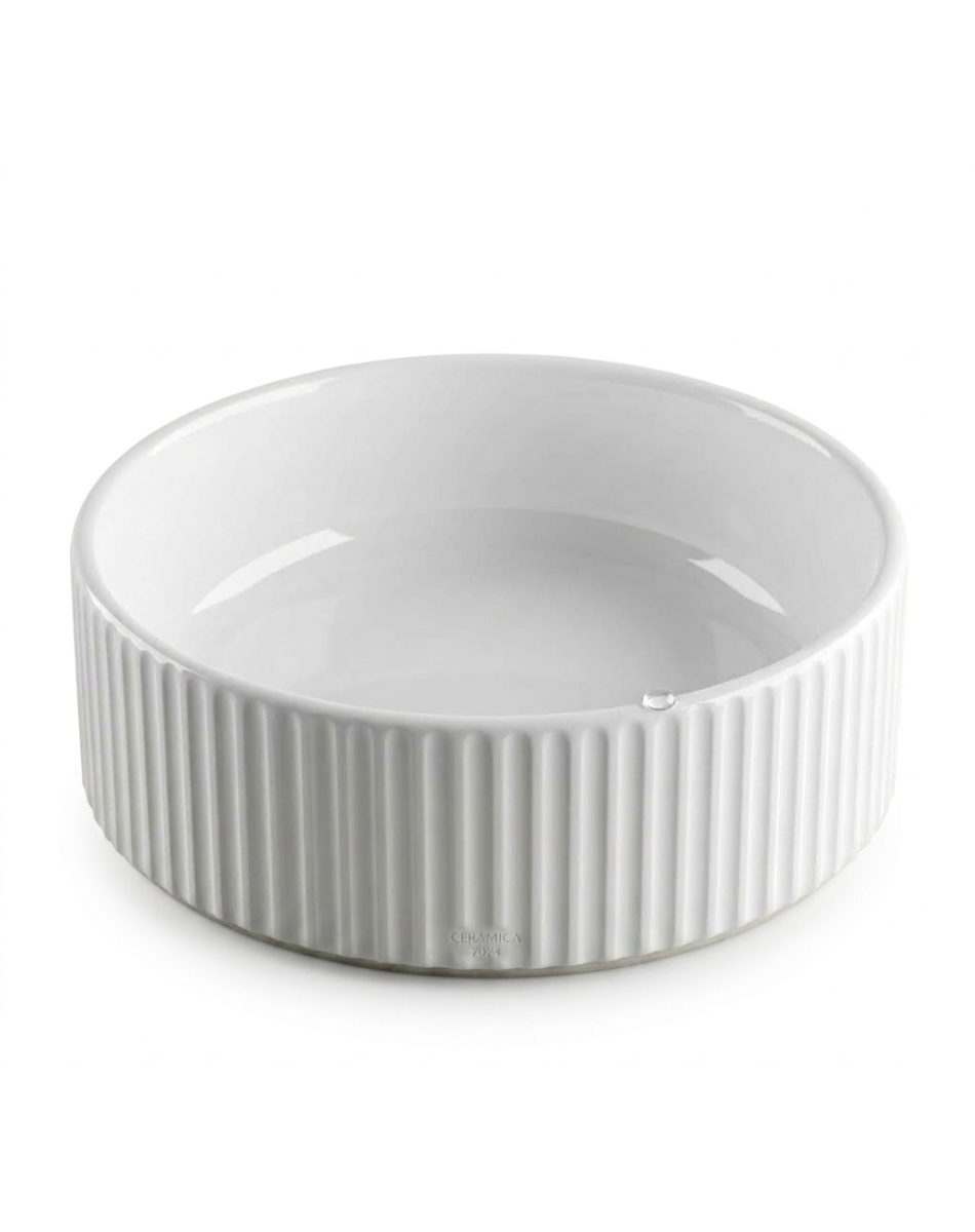 Lavabo de porcelana blanco RIGA de 36 cm de diámetro x 12 cm de altura. Avila Dos - Errefe Home