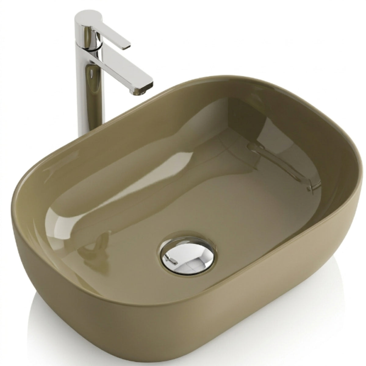 Lavabo KOLORES sobre encimera color K-CAFÉ para muebles de baño Avila Dos - Errefe Home