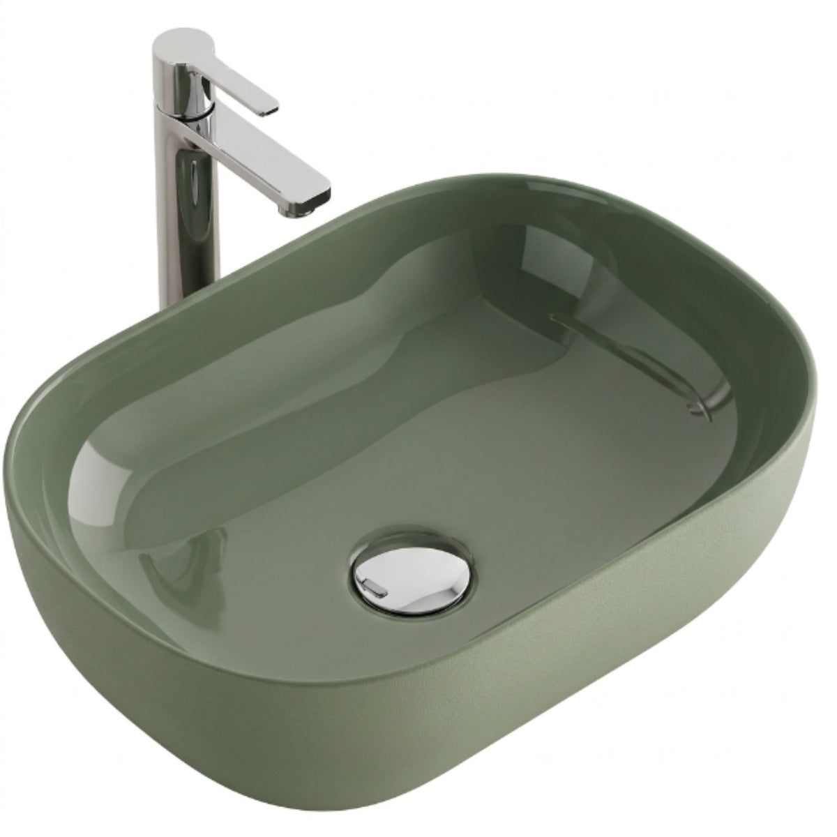 Lavabo KOLORES sobre encimera color K-OLIVA para muebles de baño Avila Dos - Errefe Home