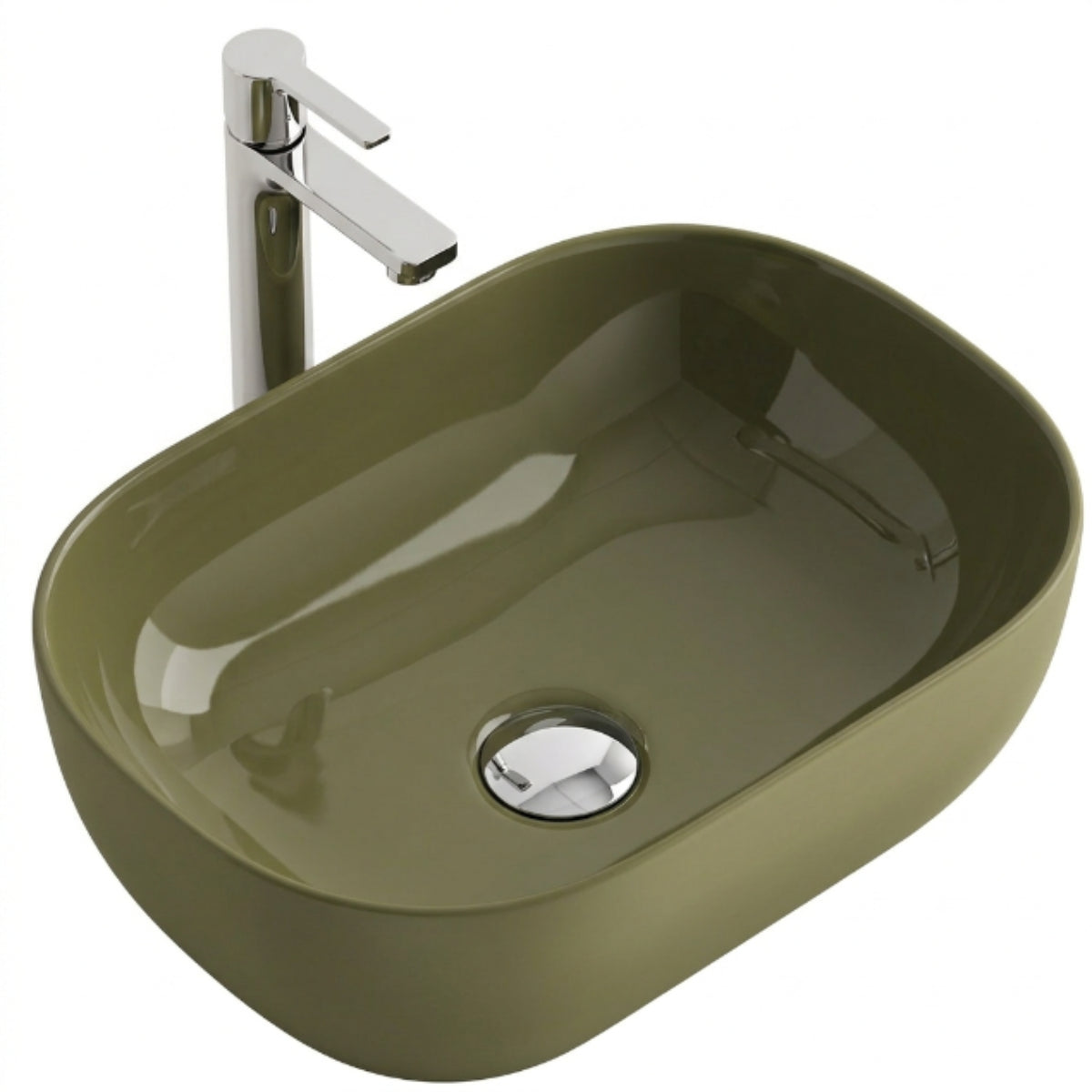 Lavabo KOLORES sobre encimera color K-VERDE para muebles de baño Avila Dos - Errefe Home