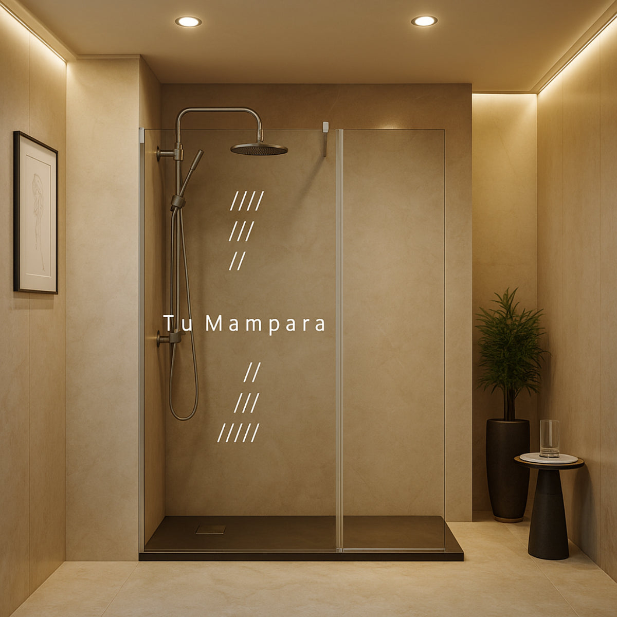 Mampara de ducha EXTENDED Becrisa  extensión abatible para mamparas existentes, herrajes cromo, diseño funcional y espacioso, Errefe Home