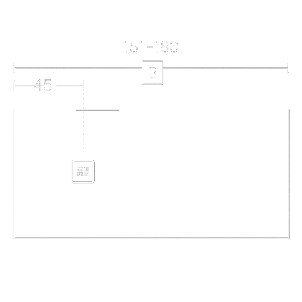 Medidas plato de ducha 151-180. Fondo transparente. Rejilla. Errefe Home