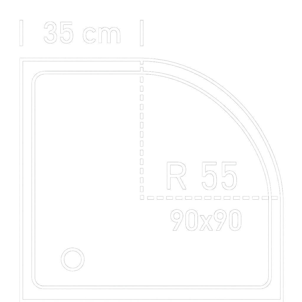 Medidas platos de ducha premium de resina Gel Coat Angular 90 x 90 cm de Becrisa. Anrideslizantes. Errefe Home