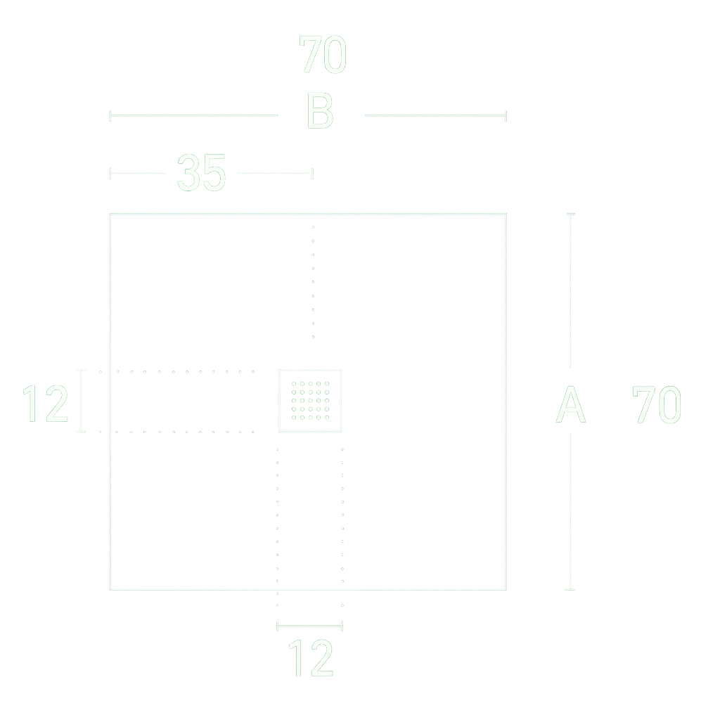Medidas platos de ducha premium de resina Gel Coat 70 x 70 cm de Becrisa. Anrideslizantes. Errefe Home