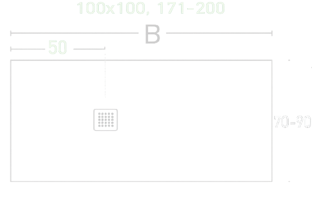 Medidas platos de ducha premium de resina Gel Coat 171 x 200 cm de Becrisa. Anrideslizantes. Errefe Home