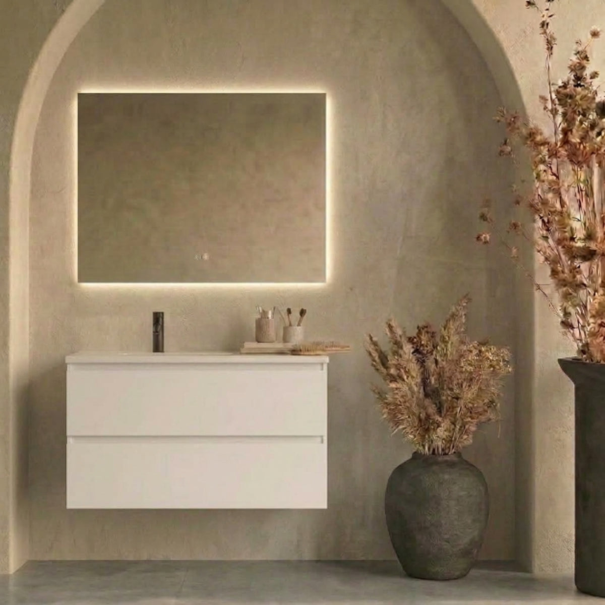 Mueble de Baño Lavabo Desplazado 80 cm 2 cajones CARMEN