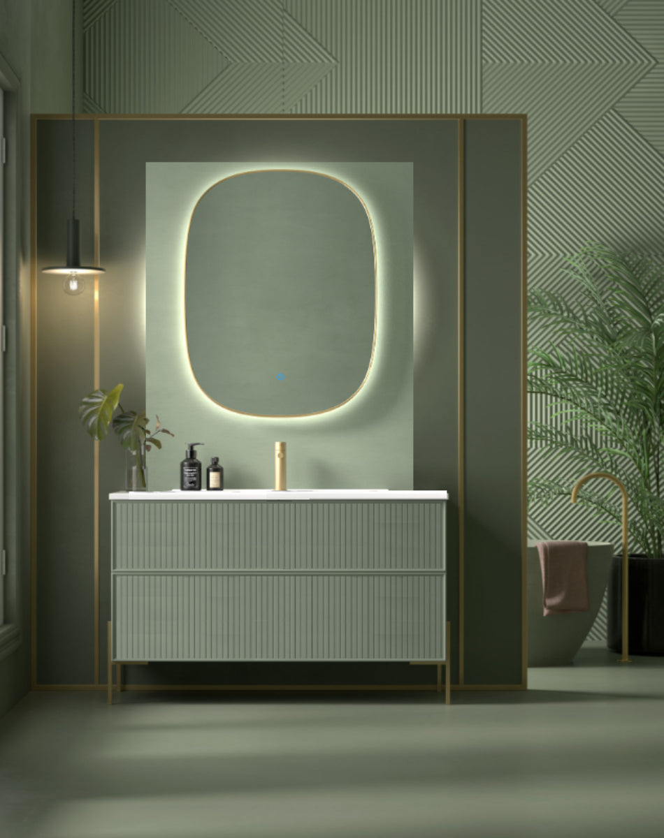 Mueble de baño colección Blanca Avila Dos 2 cajones con patas Lungo lavabo integrado Errefe Home