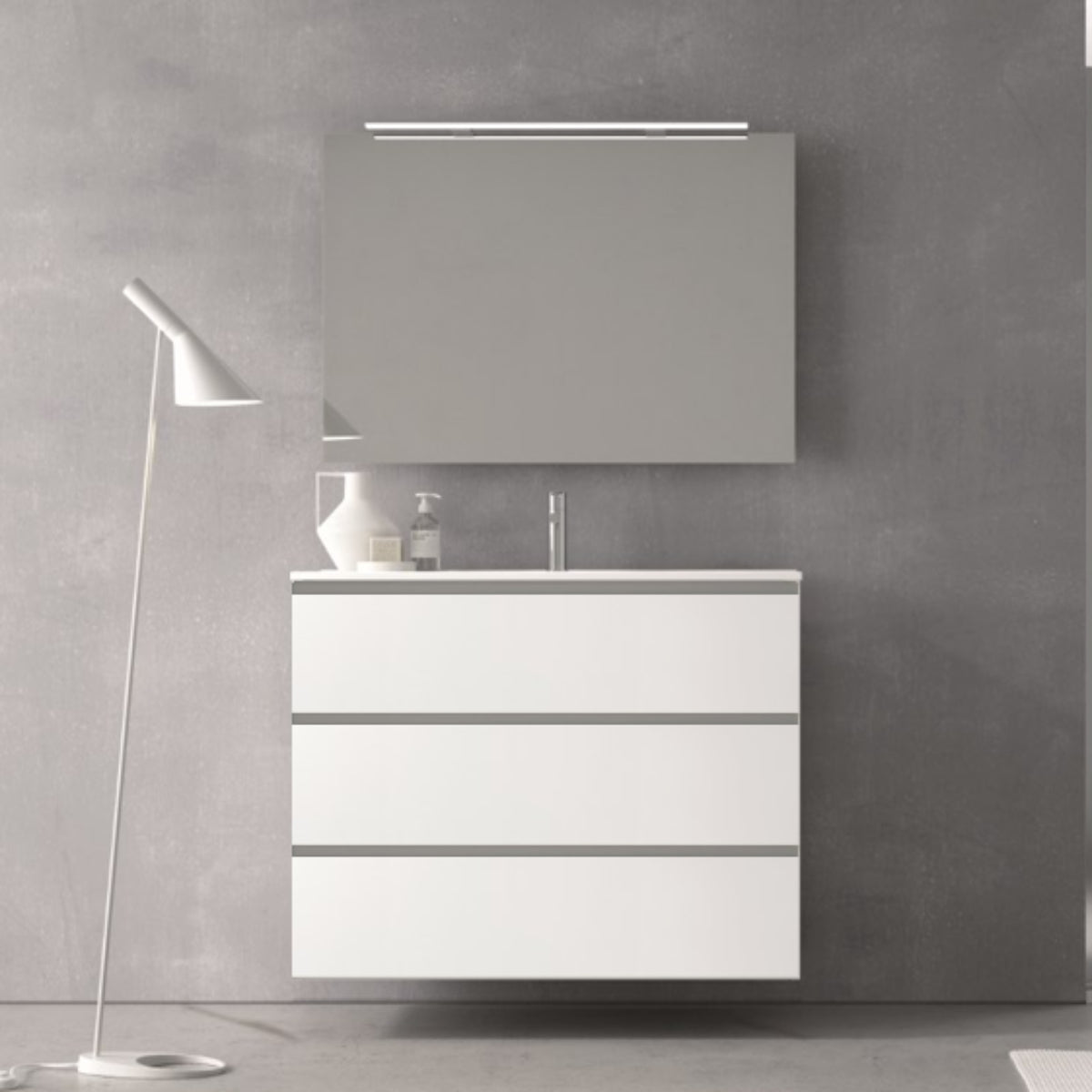 Mueble baño Carmen blanco 3 lavabo integral 3 cajones Avila Dos Errefe Home
