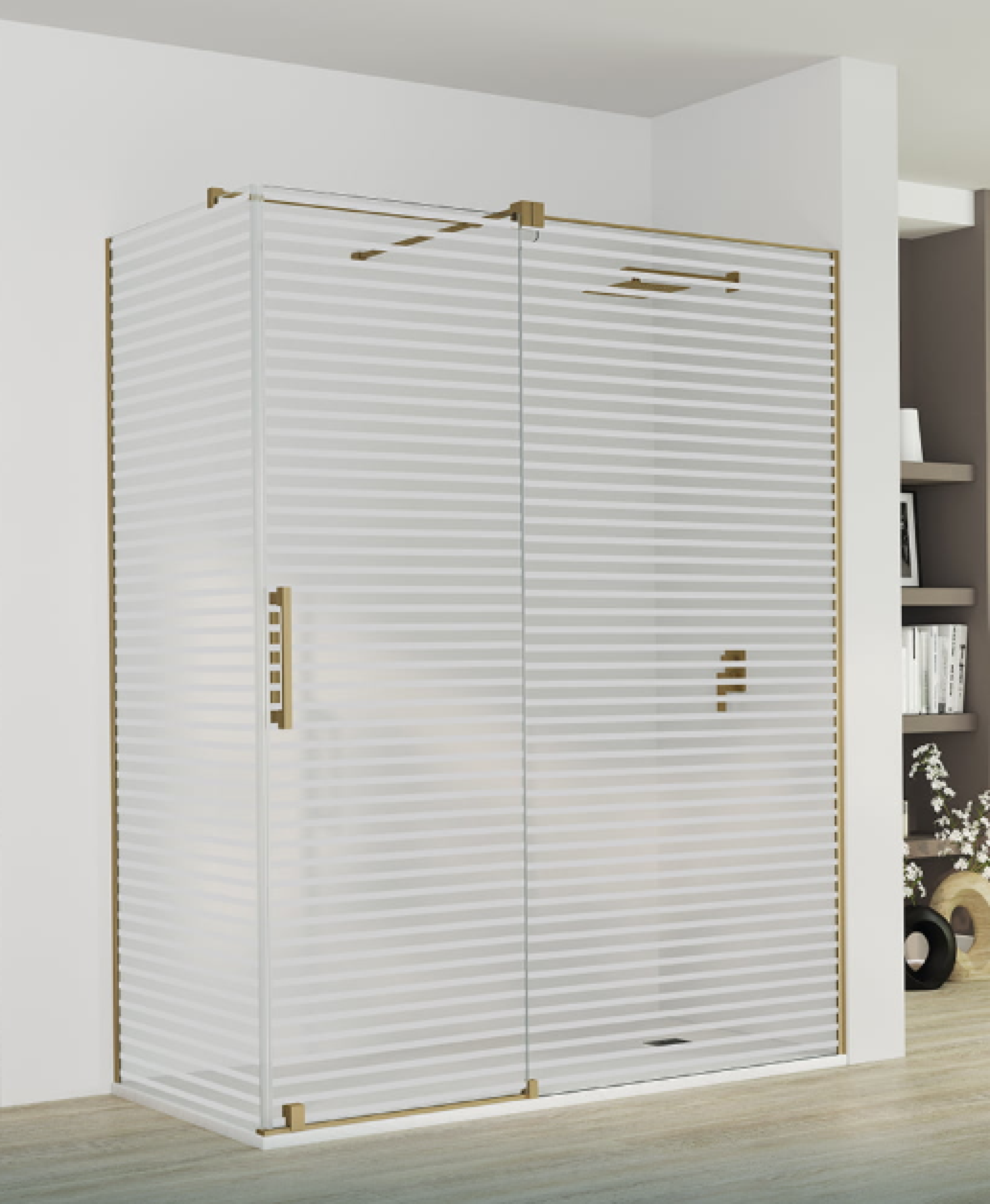 Vidrio decorativo para mampara de baño Becrisa, modelo 06, diseño elegante y funcional, Errefe Home