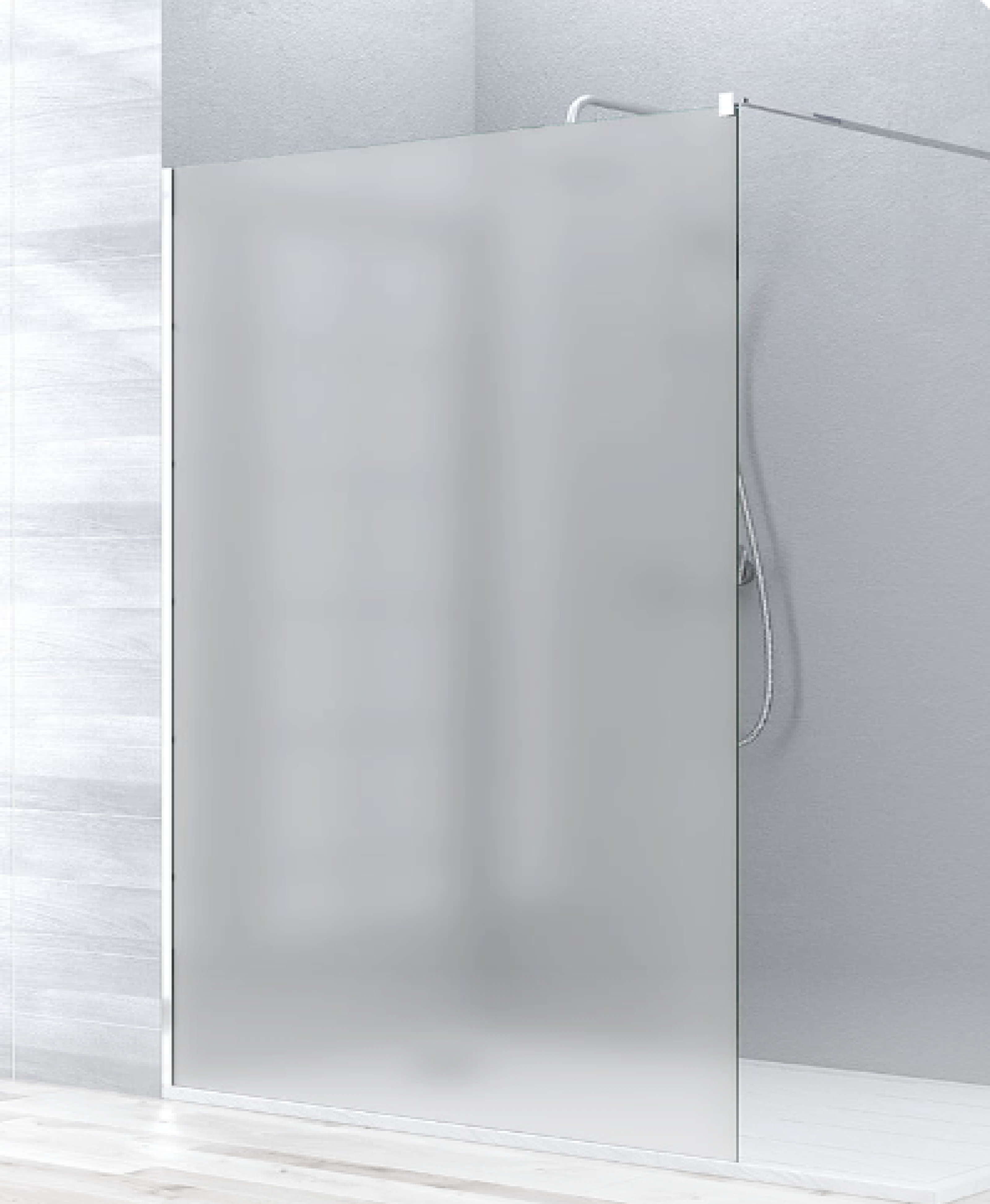 Vidrio mate para mamparas de baño Kassandra, acabado elegante y discreto, Errefe Home