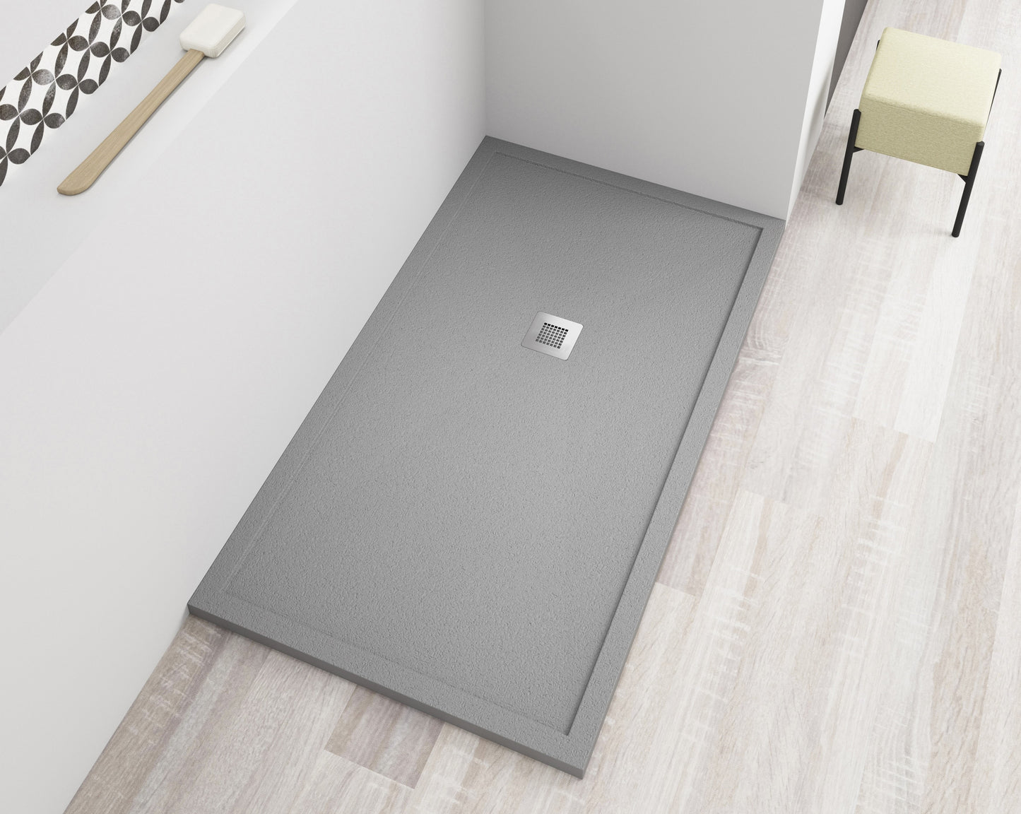 Plato de ducha Gel Coat Avila Becrisa, color mist, resistente, antibacteriano y sofisticado, Errefe Home