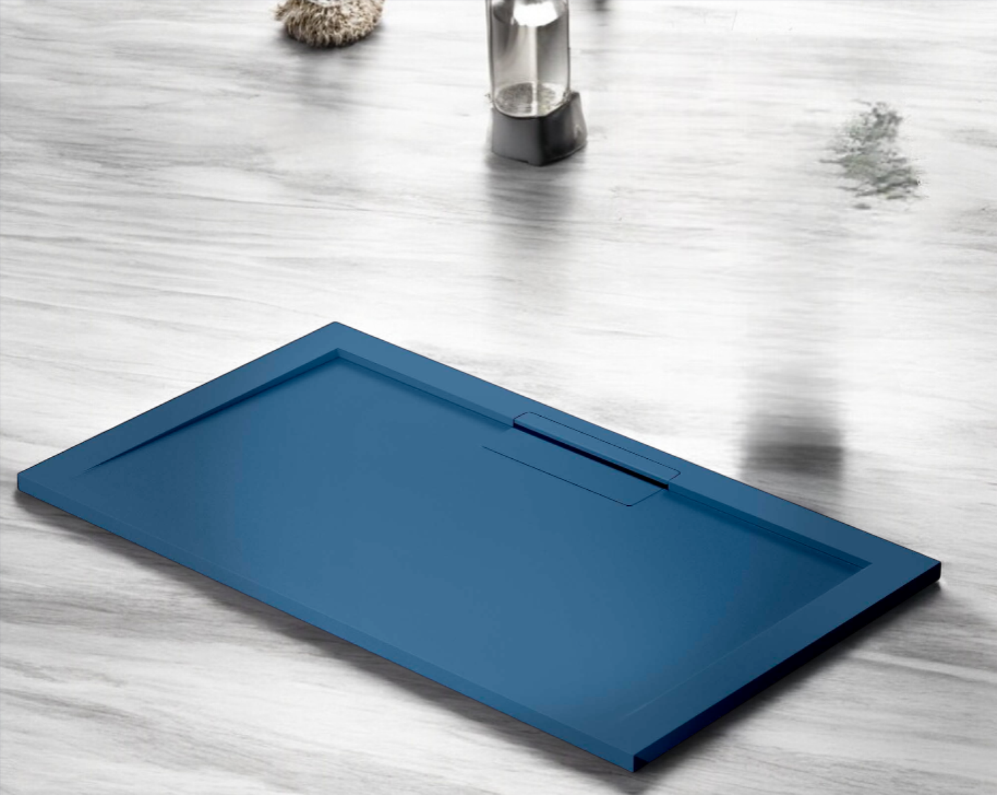 Plato de ducha Stone Quartz Valenti­a Becrisa, color Island, premium, ligero y duradero, Errefe Home