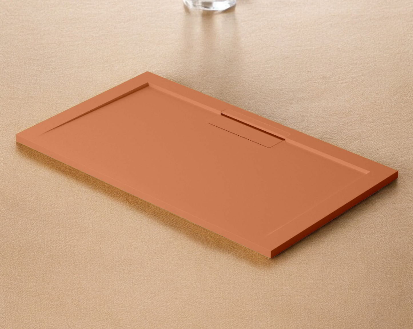 Plato de ducha Stone Quartz Valenti­a Becrisa, color Sunset, resistente, elegante y fácil de limpiar, Errefe Home