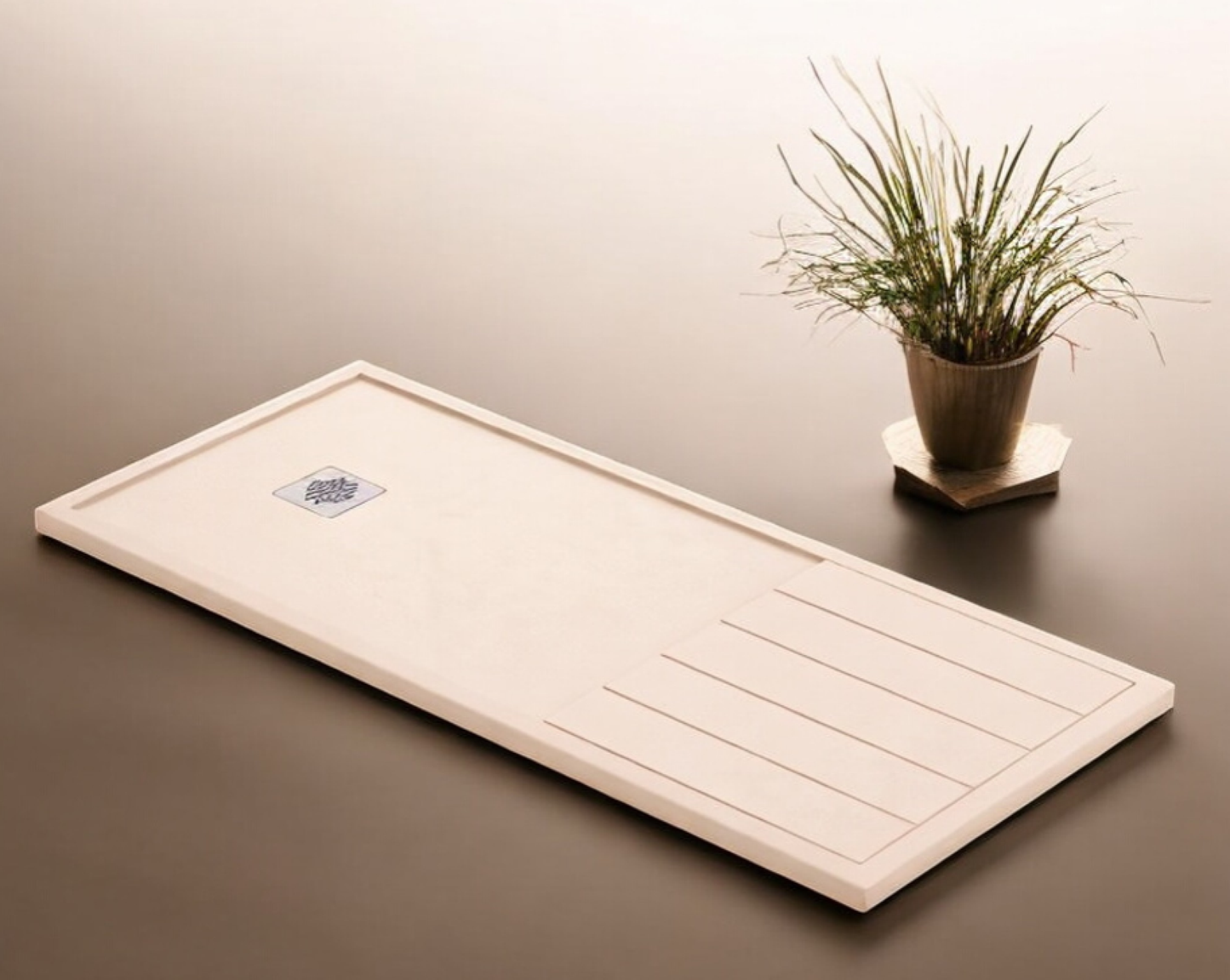 Plato de ducha Stone Quartz Tarragona Becrisa, color Beige, atemporal, higiénico y seguro, Errefe Home