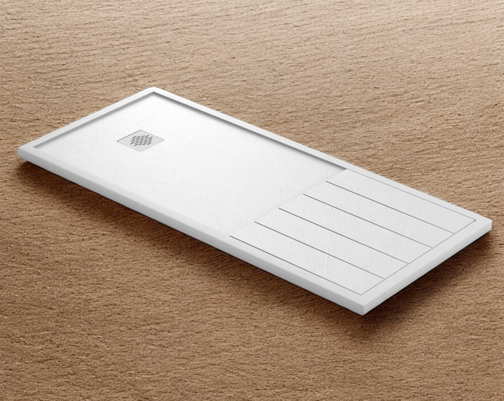 Plato de ducha Stone Quartz Tarragona Becrisa, color Blanco, atemporal, higiénico y seguro, Errefe Home