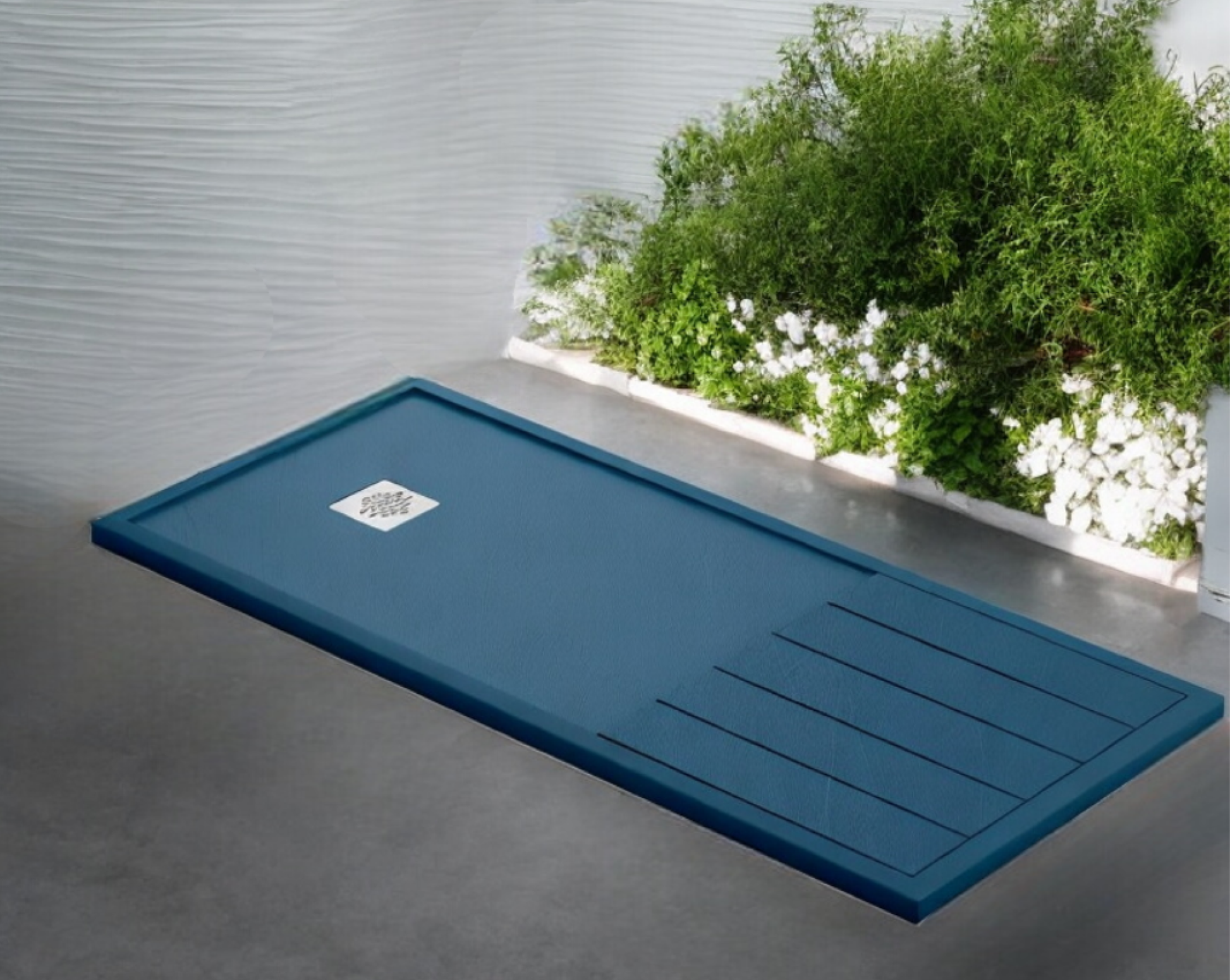 Plato de ducha Stone Quartz Tarragona Becrisa, color Blue Space, duradero, seguro y funcional, Errefe Home