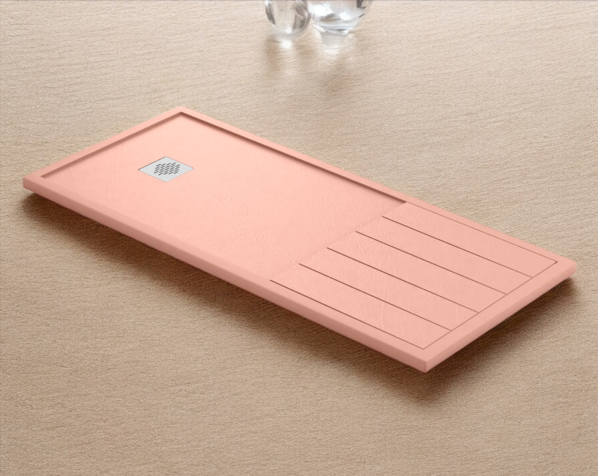 Plato de ducha Stone Quartz Tarragona Becrisa, color Flower, sofisticado, resistente y duradero, Errefe Home