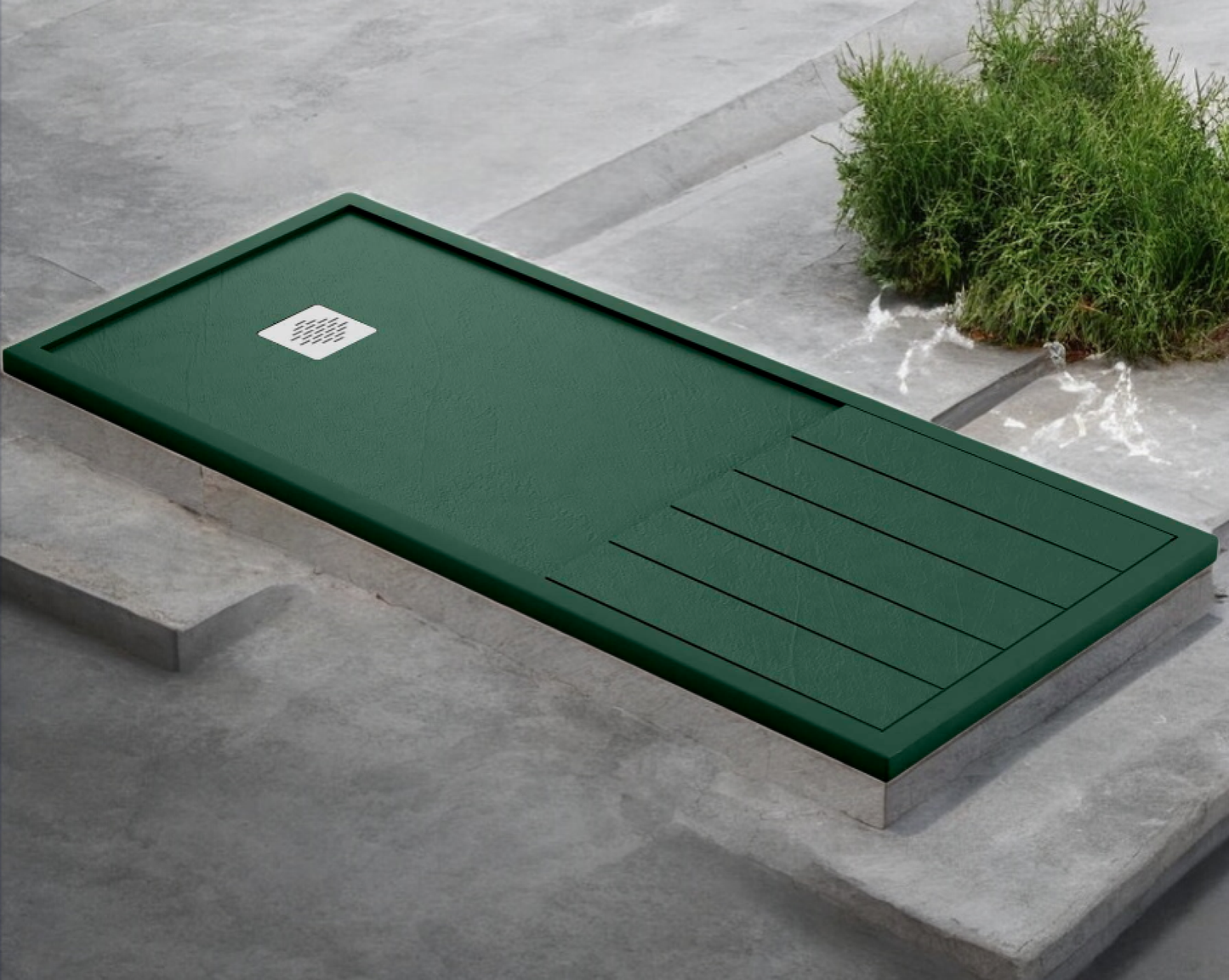 Plato de ducha Stone Quartz Tarragona Becrisa, color Garden, resistente, práctico y moderno, Errefe Home