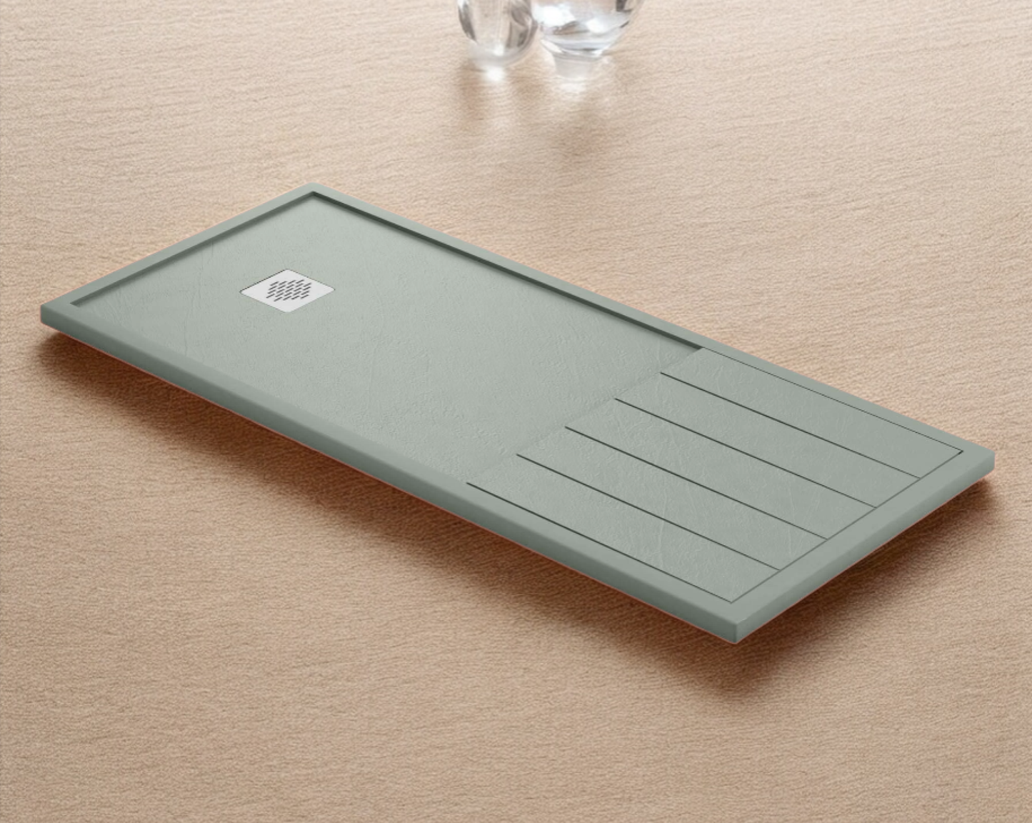 Plato de ducha Stone Quartz Tarragona Becrisa, color Leaf, resistente, funcional y elegante, Errefe Home