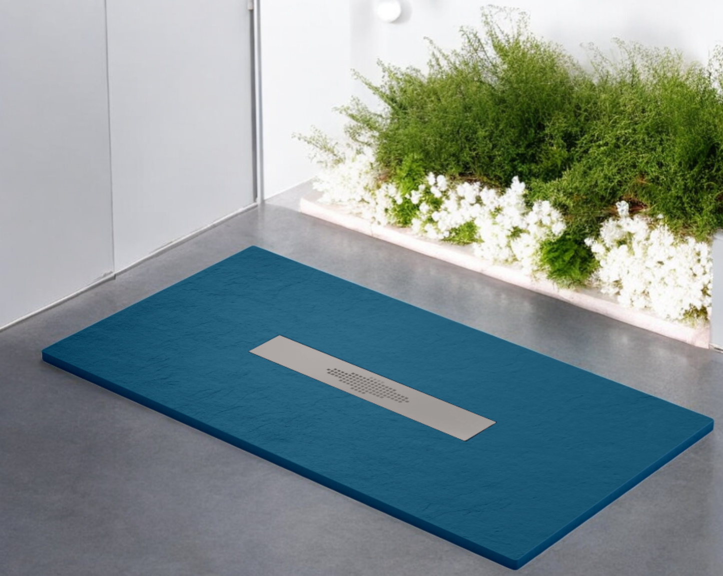 Plato de ducha Stone Quartz Pizarra Becrisa, color Blue Space, duradero, seguro y funcional, Errefe Home