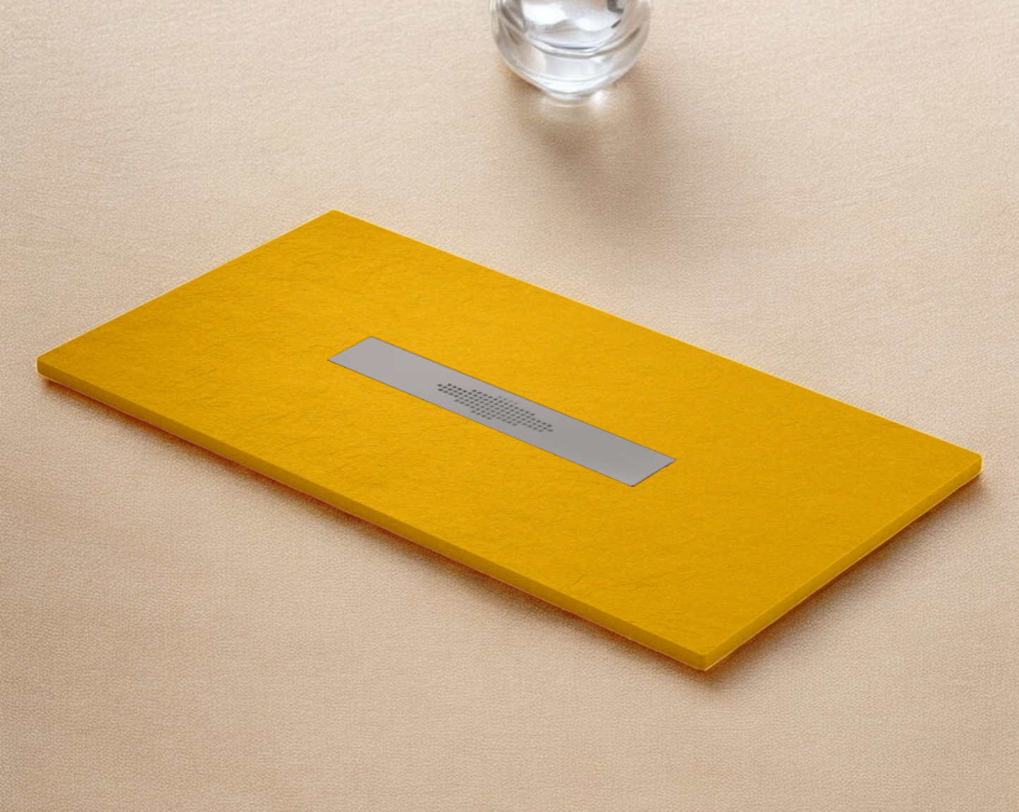 Plato de ducha Stone Quartz Pizarra Becrisa, color Mustard Metalizado, resistente, funcional y elegante, Errefe Home